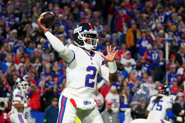 Quarterback Tyrod Taylor will likely start for the New York Giants against the Washington Commanders Sunday.